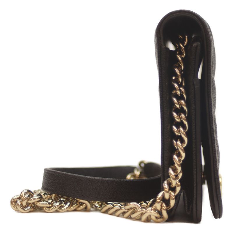 Chanel No 28 Ap1117 Black Caviar Ghardware Boy Chanel Chain Wallet