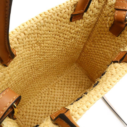 Loewe Standard A5 Tote Shoulder Bag Cage Bag Raffia Leather Natural Tan Brown