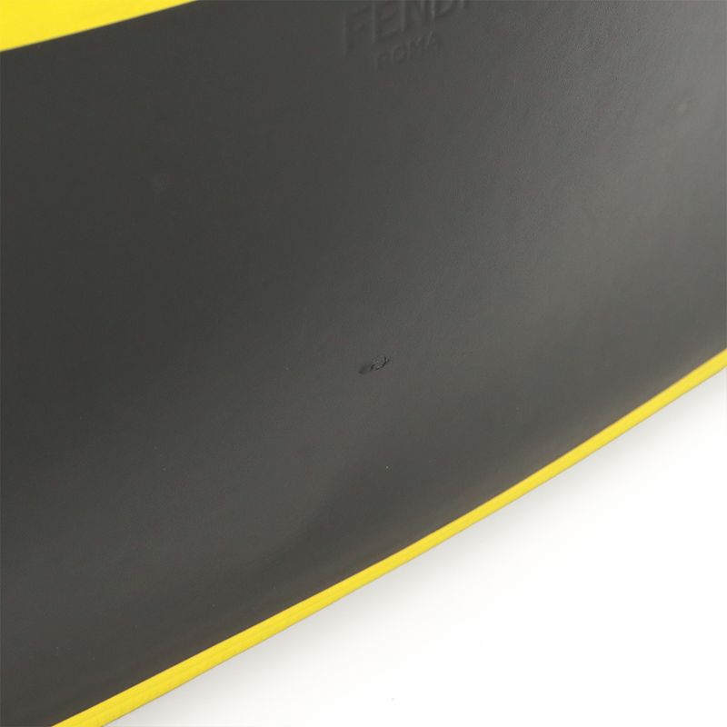 Fendi Zucca Pattern Backpack Sac PVC Leather Khaki Brown Black Yellow Silver