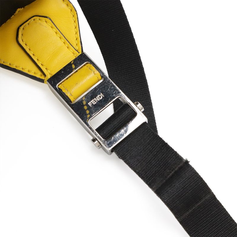 Fendi Zucca Pattern Backpack Sac PVC Leather Khaki Brown Black Yellow Silver