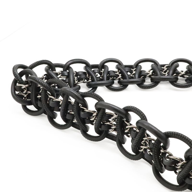 Chanel Camellia Tweed Chain Shoulder Bag Crossbody Grayish Multicolor Black