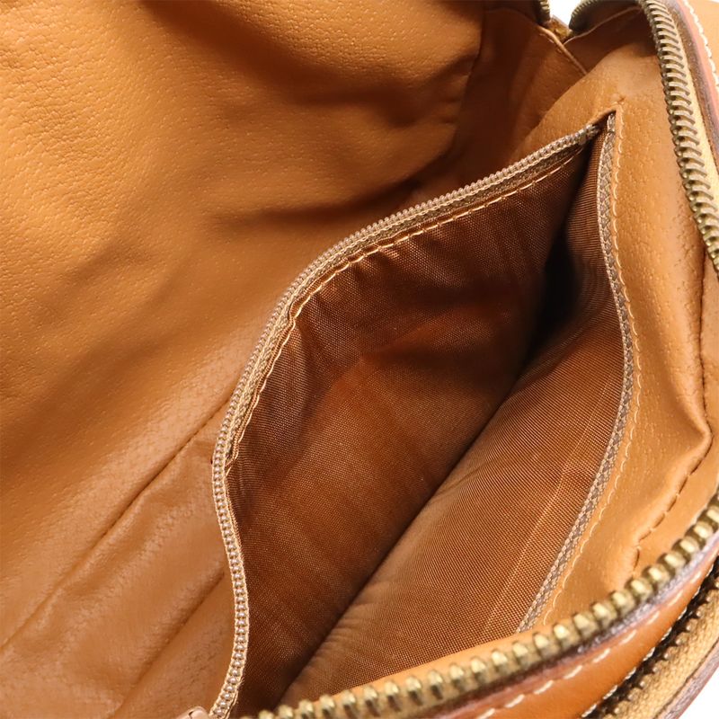 Celine Macadam Pattern Shoulder Bag Crossbody PVC Leather Dark Brown Gold