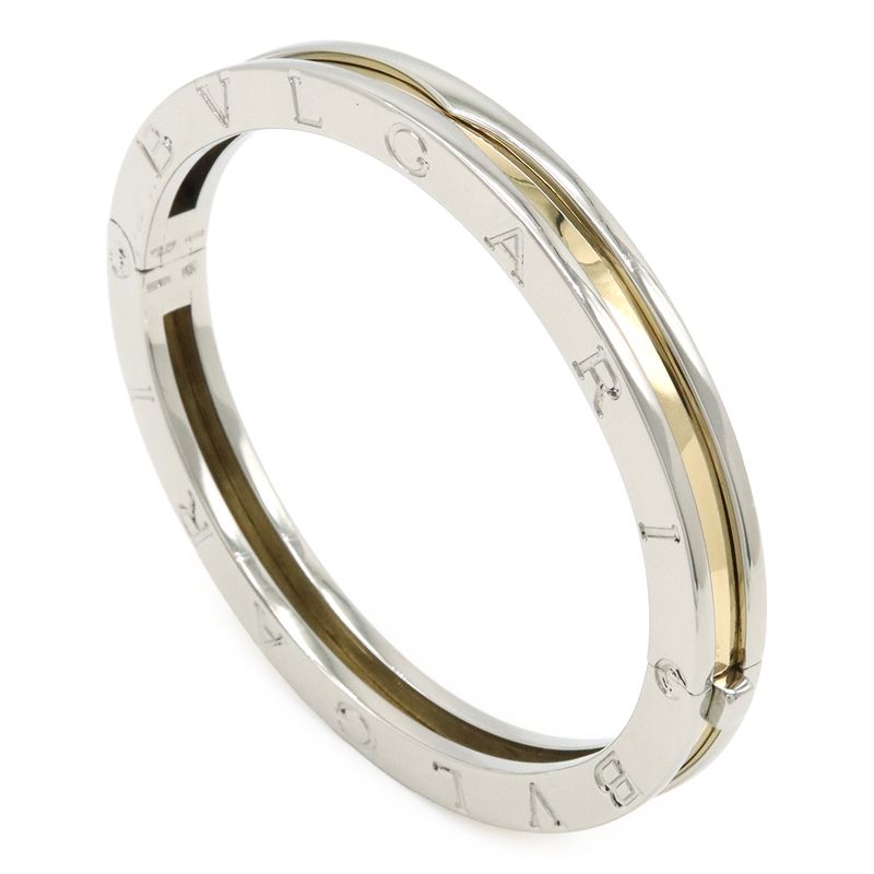 Bvlgari Bulgari Bzero1 B-zero1 Bangle Bracelet SS Stainless Steel 18K Yellow