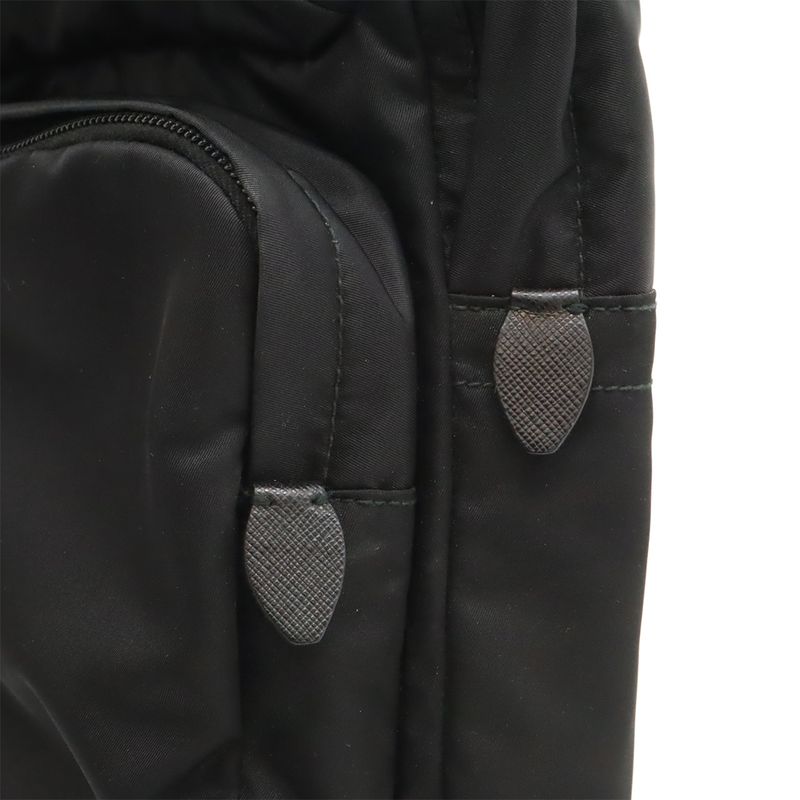 Prada Triangle Logo Body Bag Shoulder Bag Crossbody Nylon Leather NERO Black