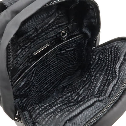 Prada Triangle Logo Body Bag Shoulder Bag Crossbody Nylon Leather NERO Black