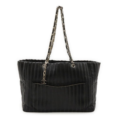 Chanel New Mademoiselle Tote Bag Shoulder Bag Chain Shoulder Leather Black