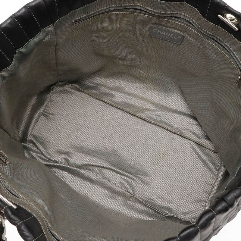 Chanel New Mademoiselle Tote Bag Shoulder Bag Chain Shoulder Leather Black