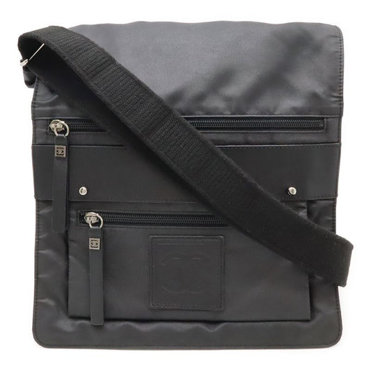 Chanel Sport Line Coco Mark Messenger Bag Shoulder Bag Crossbody Nylon Black