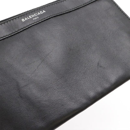 Balenciaga Navy Cabas S Tote Handbag Perforated Logo Leather Black With Pouch