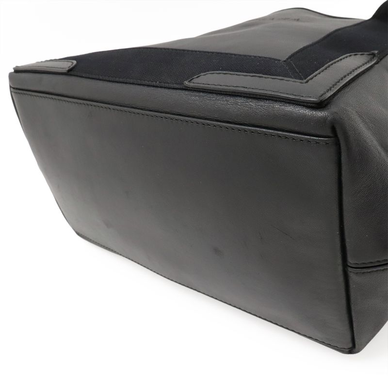 Balenciaga Navy Cabas S Tote Handbag Perforated Logo Leather Black With Pouch