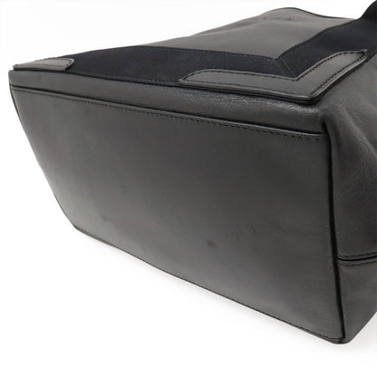 Balenciaga Navy Cabas S Tote Handbag Perforated Logo Leather Black With Pouch