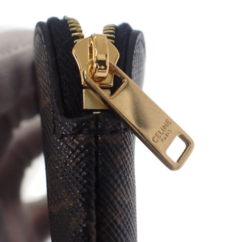 Celine Coin Purse 10c662ca2.38no Coin Case Polyurethane Brown Ladies [AB Rank