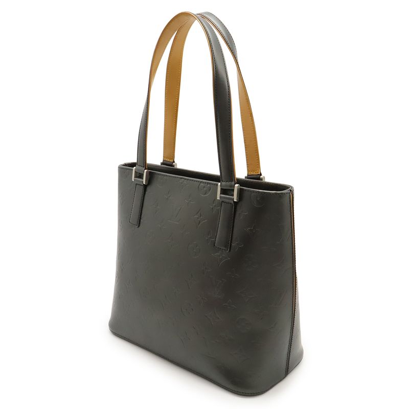 Louis Vuitton Monogram Matt Stockton Tote Bag Shoulder Bag Leather Noir Black