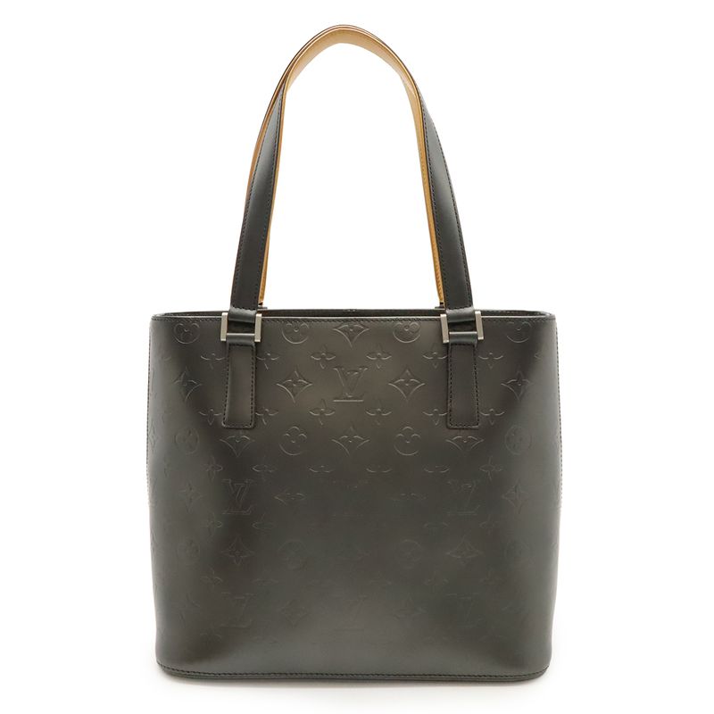 Louis Vuitton Monogram Matt Stockton Tote Bag Shoulder Bag Leather Noir Black