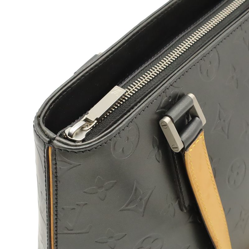 Louis Vuitton Monogram Matt Stockton Tote Bag Shoulder Bag Leather Noir Black