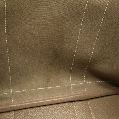 Hermes Garden Party TPM Tote Handbag Leather Toile Officier Etoupe Silver