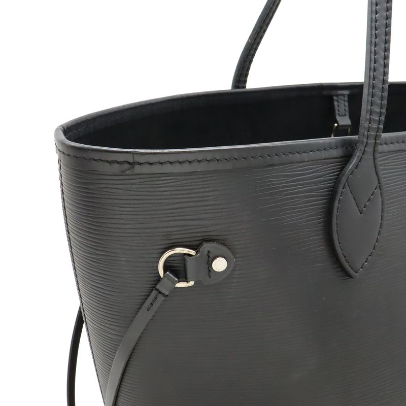 Louis Vuitton Epi Neverfull MM Tote Bag Shoulder Bag Leather Noir Black With