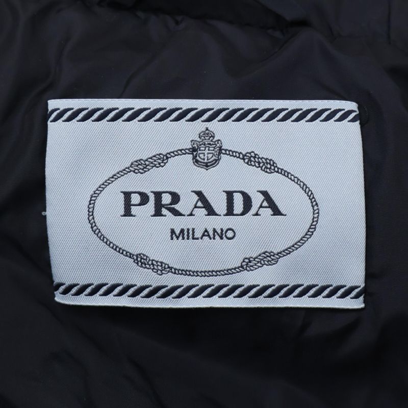 Prada  Official 29e117 R212 Triangle Plate Sheepskin Fur Hooded Down