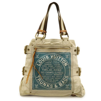 Louis Vuitton Cruise Line Globe Shopper MM Tote Bag Shoulder Bag Blue Natural