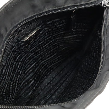Prada Logo Jacquard Triangle Logo Shoulder Bag Messenger Bag Nylon Leather NERO