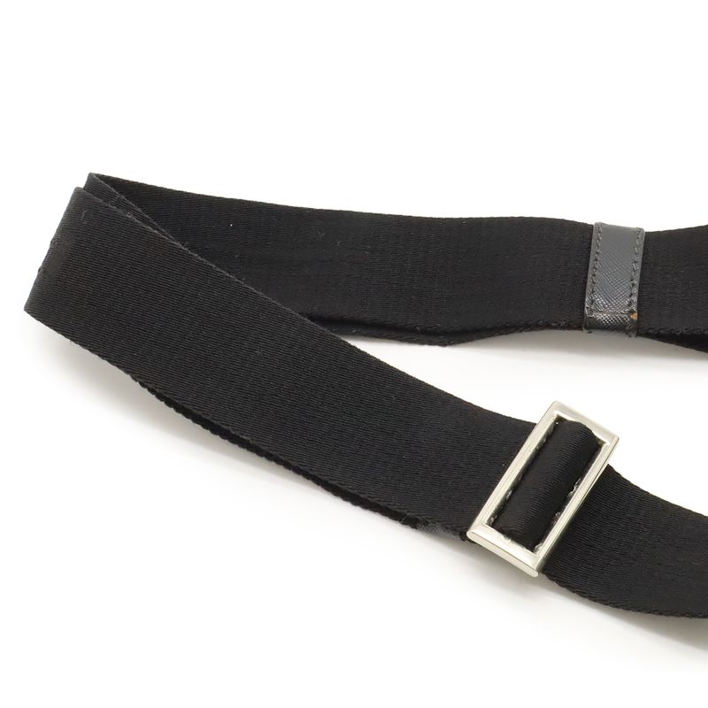 Prada Logo Jacquard Triangle Logo Shoulder Bag Messenger Bag Nylon Leather NERO