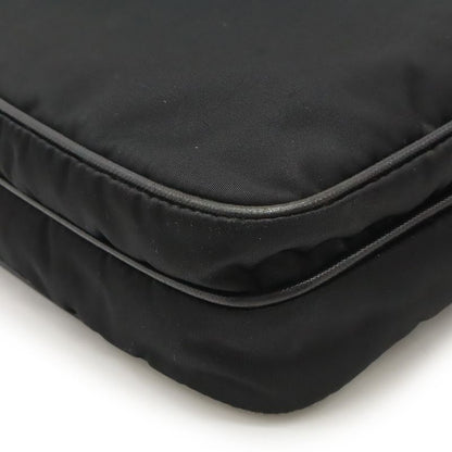 Prada Logo Jacquard Triangle Logo Shoulder Bag Messenger Bag Nylon Leather NERO