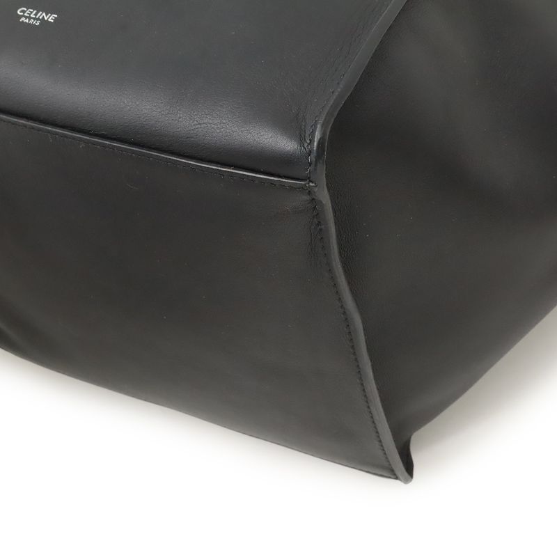 Celine Big Bag Small Handbag 2WAY Shoulder Bag Crossbody Leather Black Silver