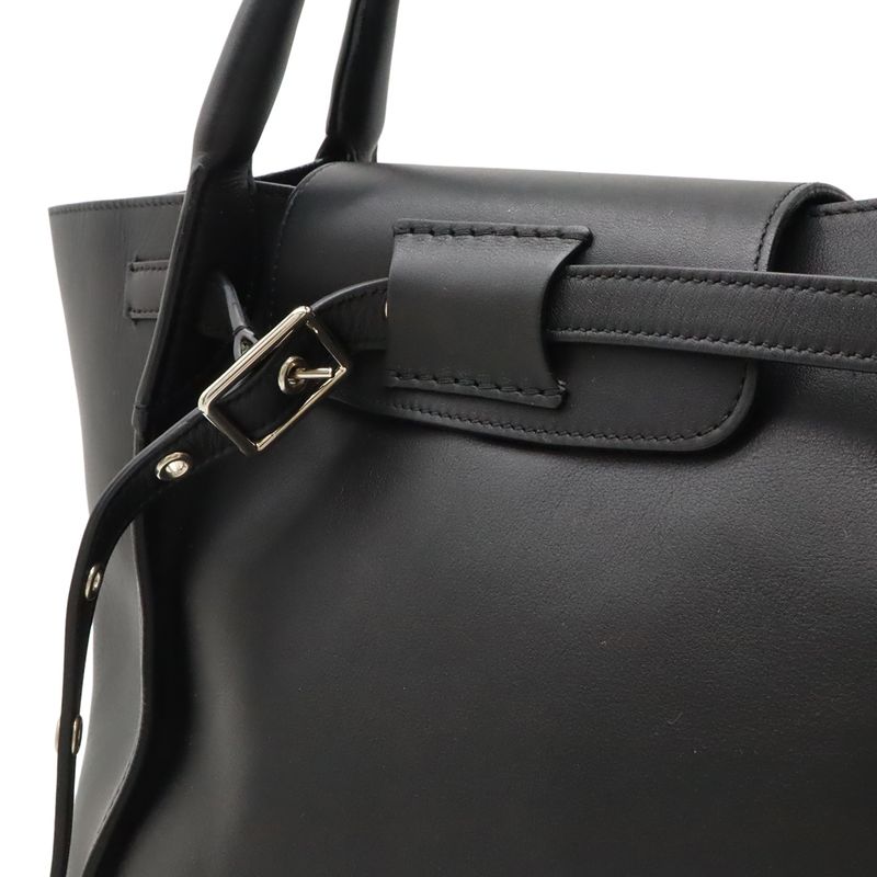 Celine Big Bag Small Handbag 2WAY Shoulder Bag Crossbody Leather Black Silver