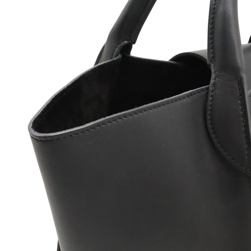 Celine Big Bag Small Handbag 2WAY Shoulder Bag Crossbody Leather Black Silver