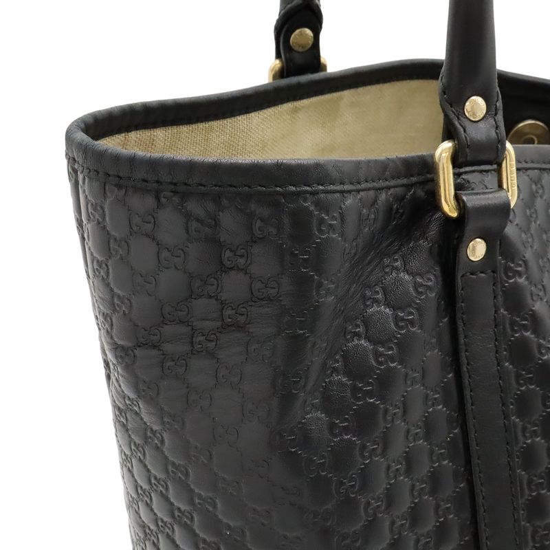 Gucci Micro Guccissima Tote Bag Shoulder Bag Semi Shoulder Leather Black Outlet