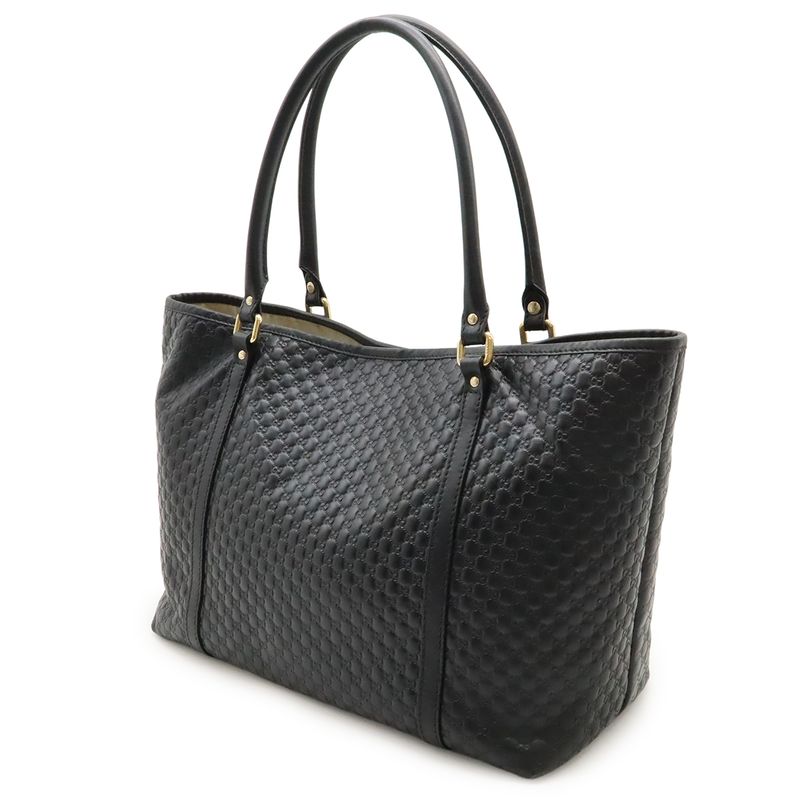Gucci Micro Guccissima Tote Bag Shoulder Bag Semi Shoulder Leather Black Outlet