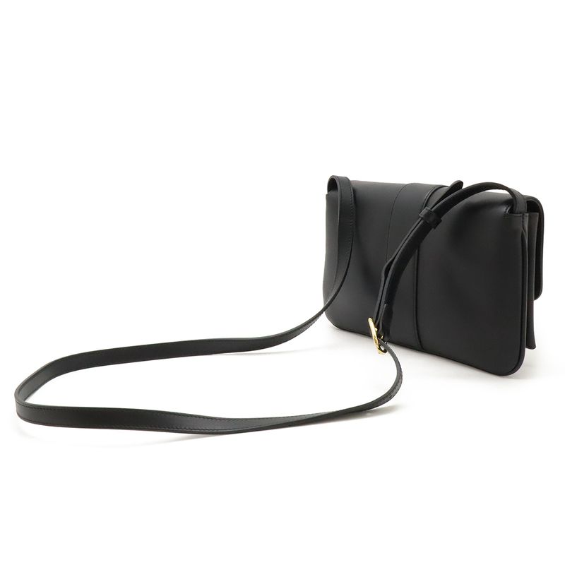 Gucci GG Marmont Ally Small Shoulder Bag Pochette Leather Black Gold Hardware