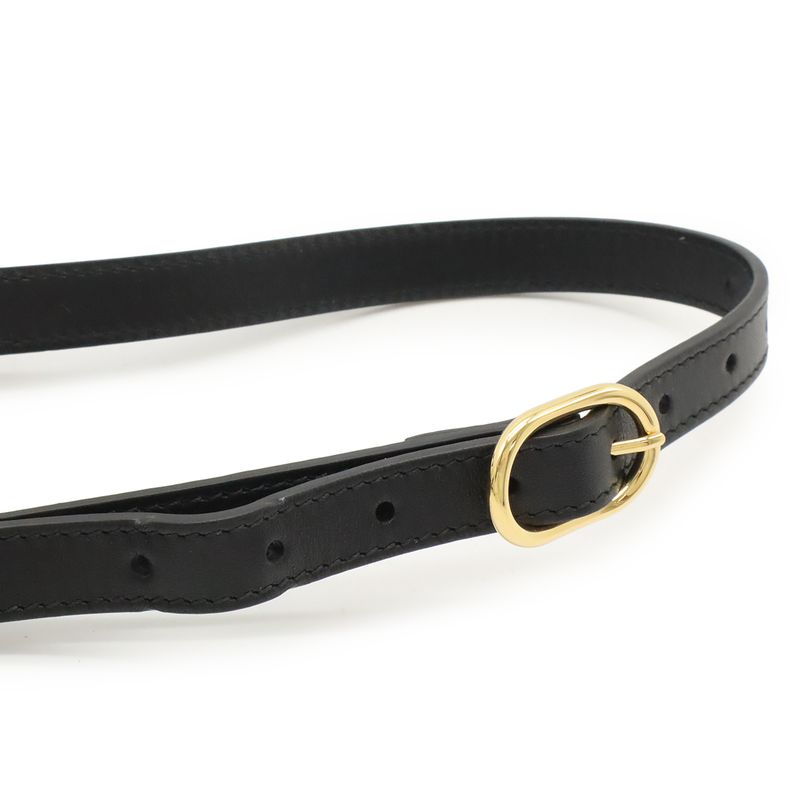 Gucci GG Marmont Ally Small Shoulder Bag Pochette Leather Black Gold Hardware