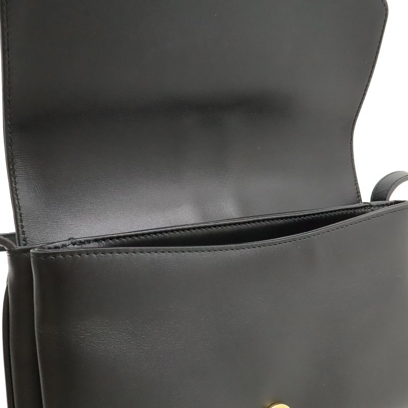 Gucci GG Marmont Ally Small Shoulder Bag Pochette Leather Black Gold Hardware