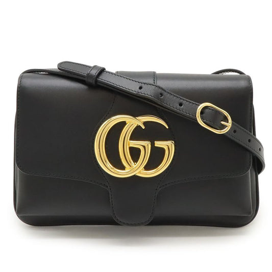 Gucci GG Marmont Ally Small Shoulder Bag Pochette Leather Black Gold Hardware