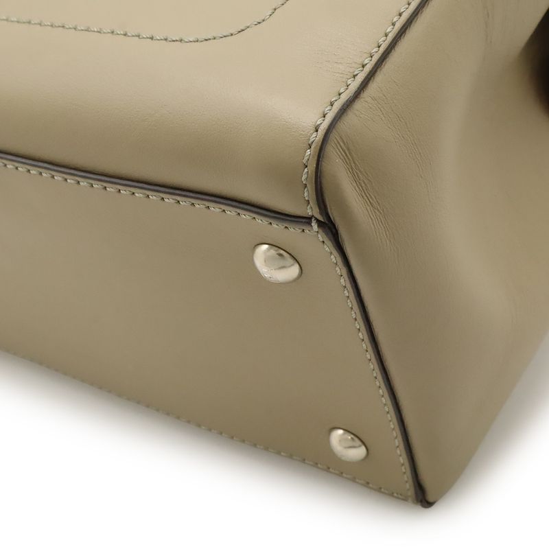 Fendicom Handbag 2WAY Shoulder Bag Semi-shoulder Leather With Pouch Glazed