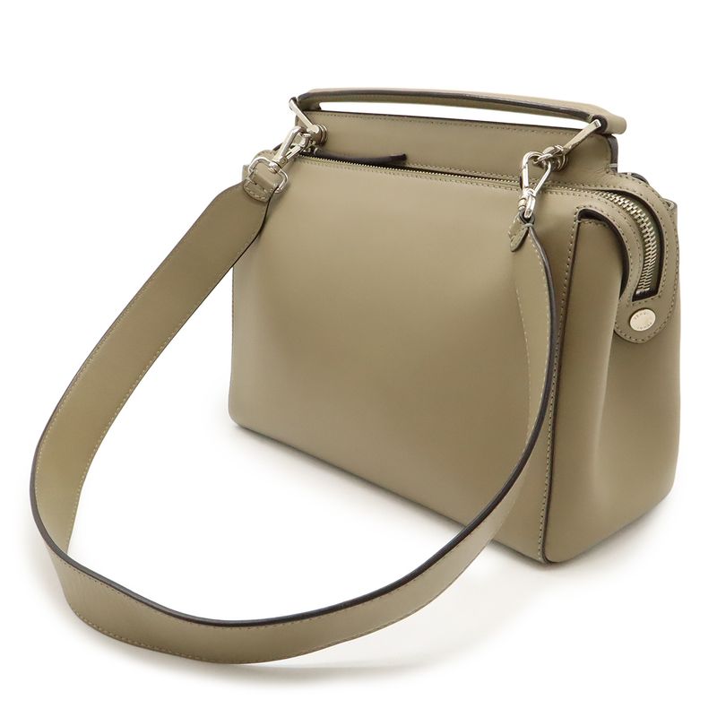 Fendicom Handbag 2WAY Shoulder Bag Semi-shoulder Leather With Pouch Glazed