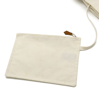 Hermes Cheveaune Camouflage Tote Bag Shoulder Bag Beach Bag Canvas Ecru White