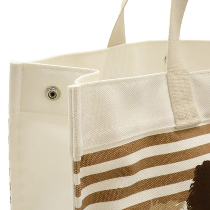 Hermes Cheveaune Camouflage Tote Bag Shoulder Bag Beach Bag Canvas Ecru White