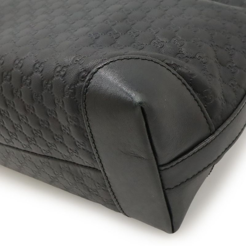 Gucci Micro Guccissima Tote Mini Tote Handbag Leather Black With Gold Hardware