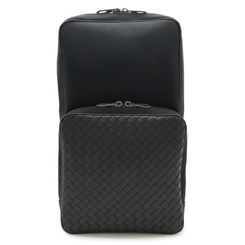 Bottega Veneta Veneta Intrecciato Body Bag Shoulder Bag Nylon Canvas Leather