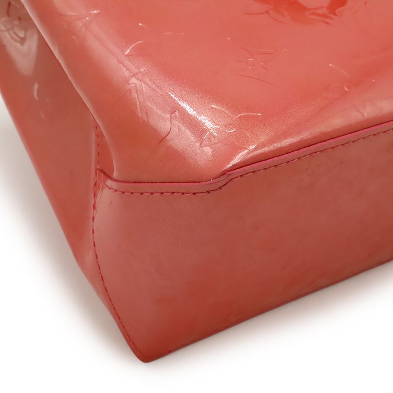 Louis Vuitton Monogram Vernis Reed PM Handbag Tote Bag Enamel Calf Raspberry