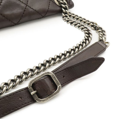 Chanel Wild Stitch Matelasse Coco Mark Chain Bag Shoulder Bag Leather Dark