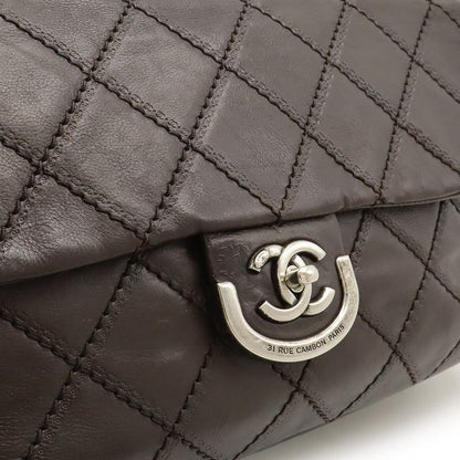 Chanel Wild Stitch Matelasse Coco Mark Chain Bag Shoulder Bag Leather Dark