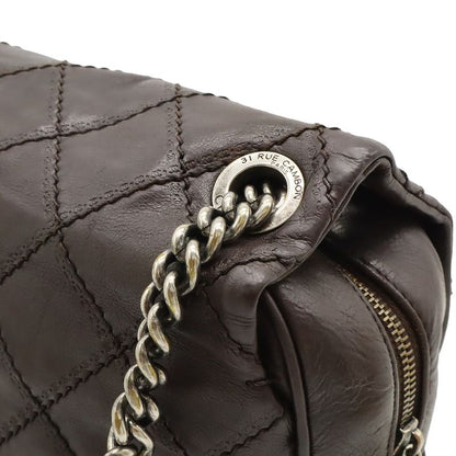 Chanel Wild Stitch Matelasse Coco Mark Chain Bag Shoulder Bag Leather Dark