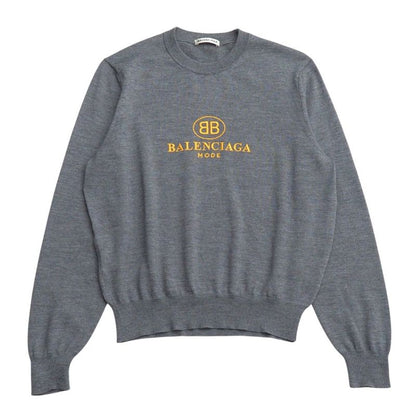Balenciaga Knit Size 38 BB MODE Logo Embroidery Crewneck Sweater Made In