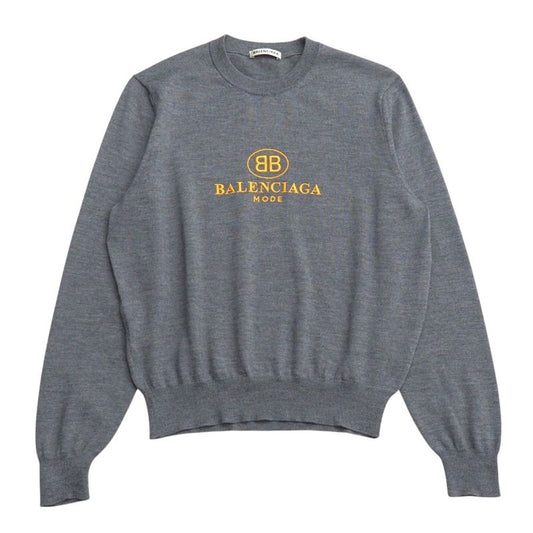 Balenciaga Knit Size 38 BB MODE Logo Embroidery Crewneck Sweater Made In
