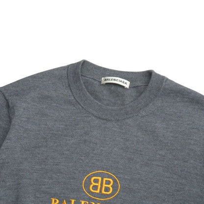 Balenciaga Knit Size 38 BB MODE Logo Embroidery Crewneck Sweater Made In