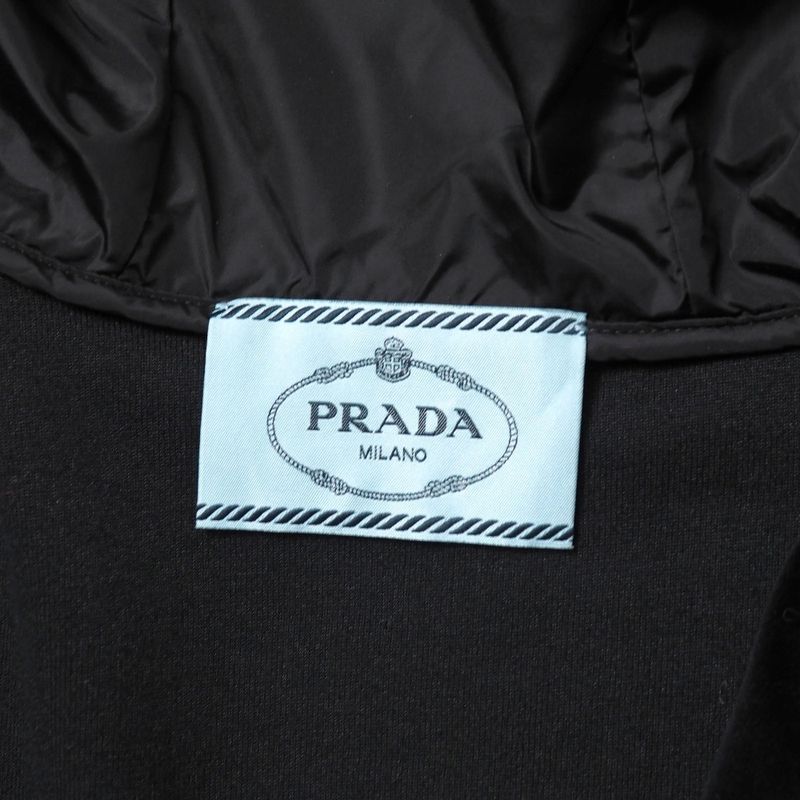Prada Hoodie Size S Velvet Velour Zip Up Hooded 20251117 Ra6676