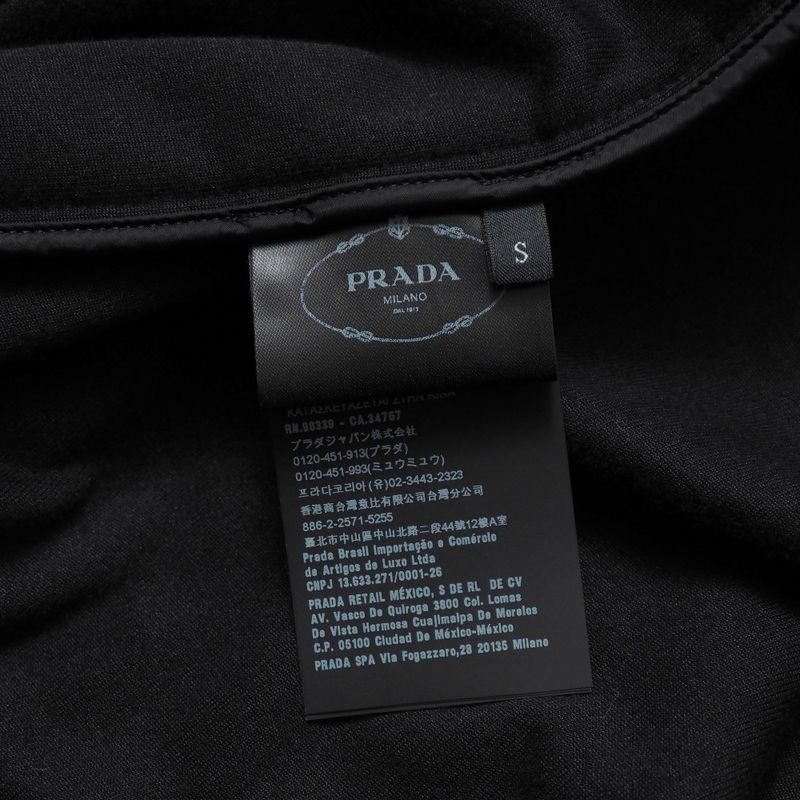Prada Hoodie Size S Velvet Velour Zip Up Hooded 20251117 Ra6676
